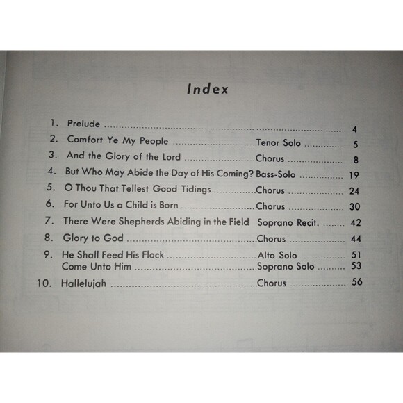 5/$25 Handel's Christmas Messiah SATB Solos James Dasher Sheet Music Songbook - Picture 4 of 7